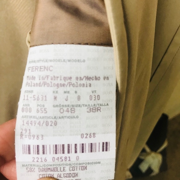 Hugo boss trench coat size 38R - Picture 6 of 8